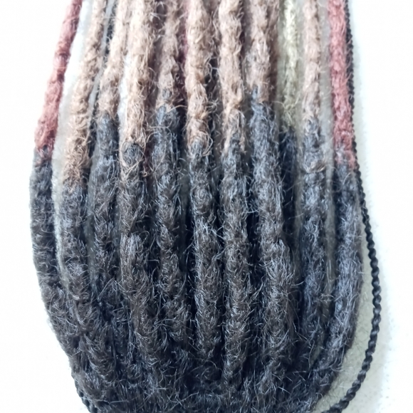 Black brown ombre dreadlock loc extension ponytail - Picture 7 of 9